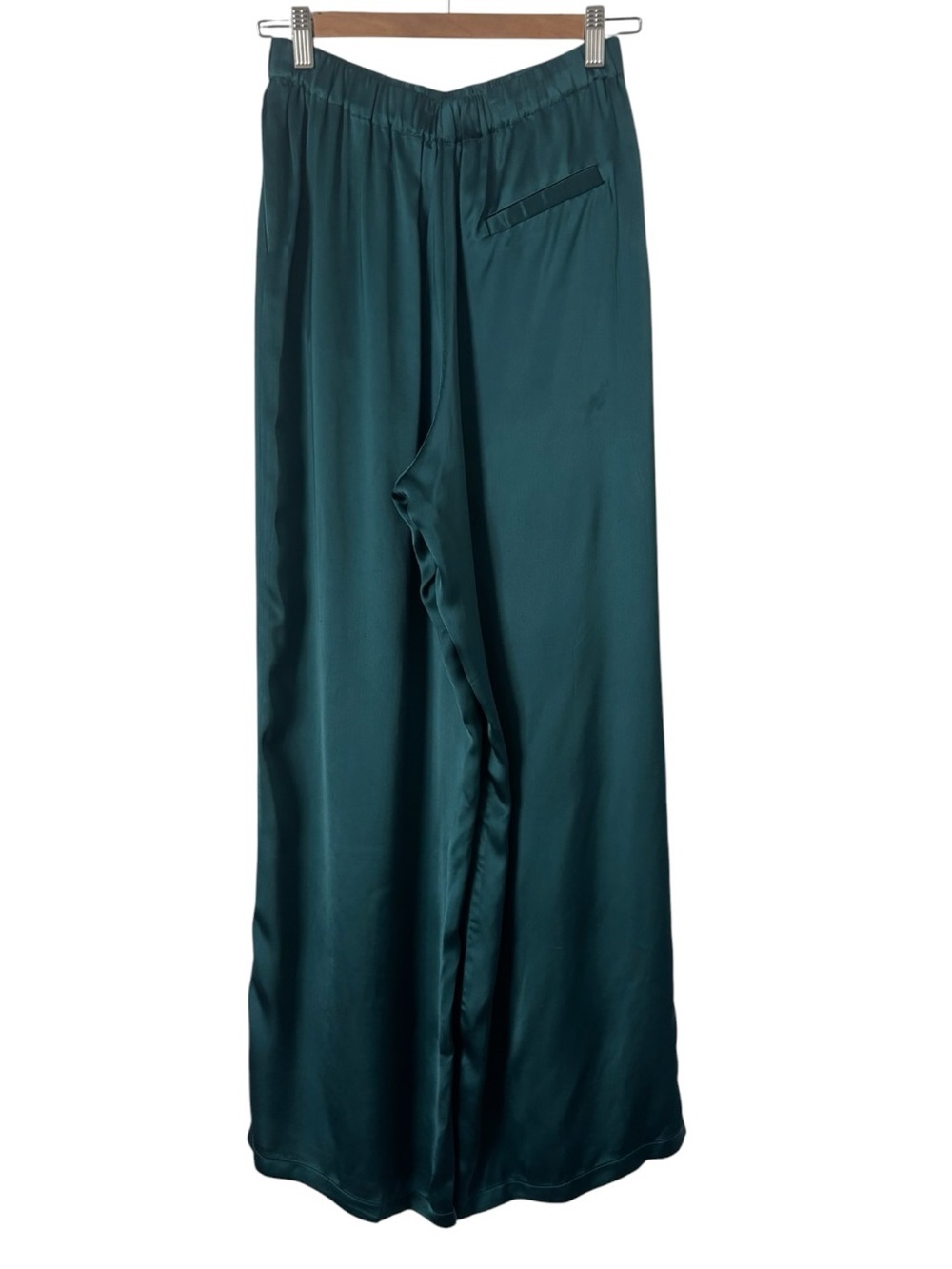 Pomandere Petrol Satin Wide Trousers - Picture 3 of 4